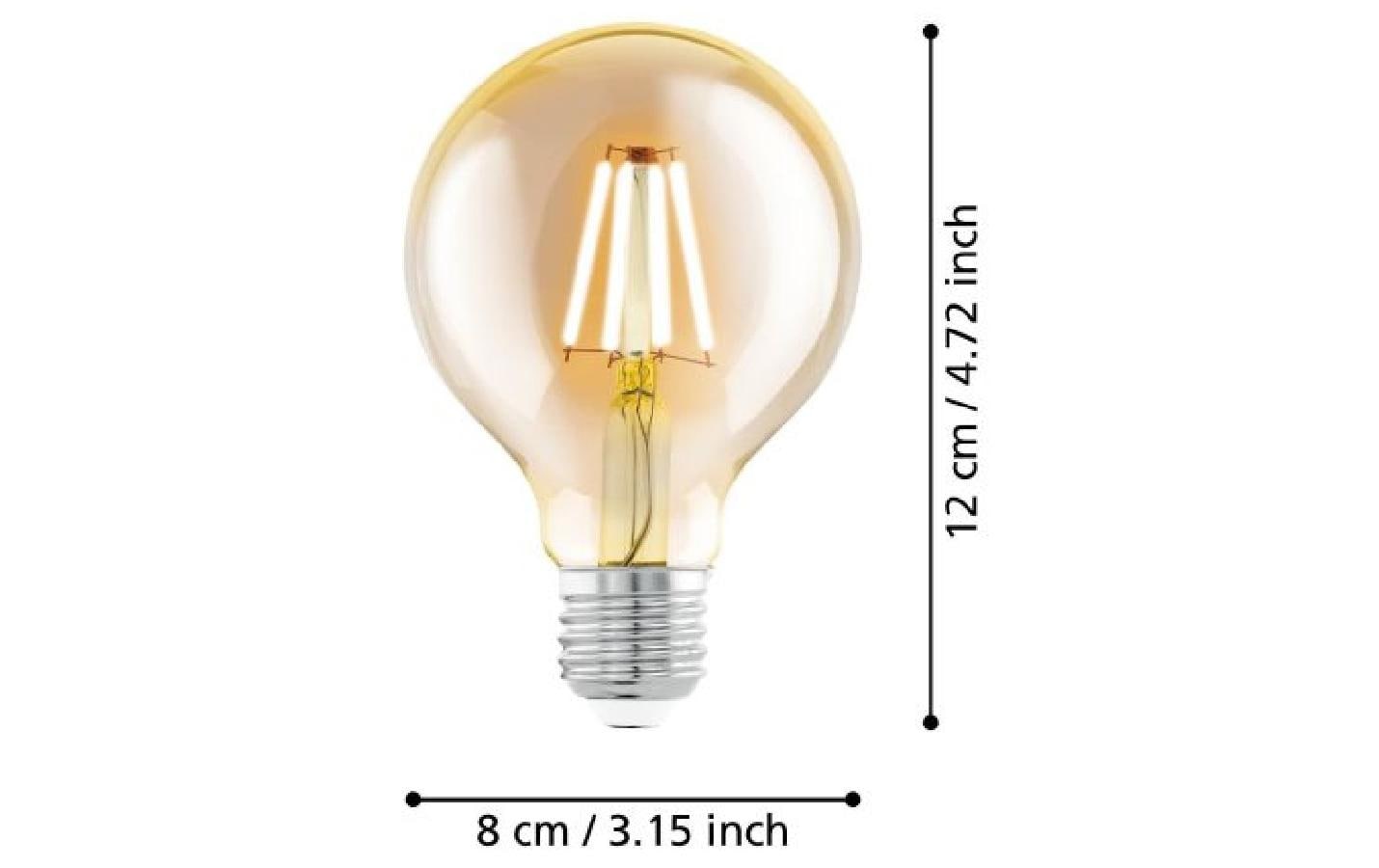 EGLO LED-Leuchtmittel E27 Globus – Warmweiss 2200 K, 350 lm, 4 W – IP20 – Glas – 1 Stk.