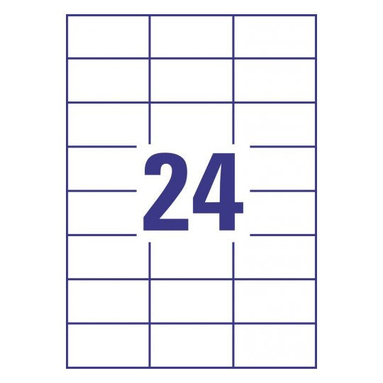 Avery Druckeretiketten, 70 mm × 37 mm, weiss, Polyester, selbstklebend, für Laserdrucker