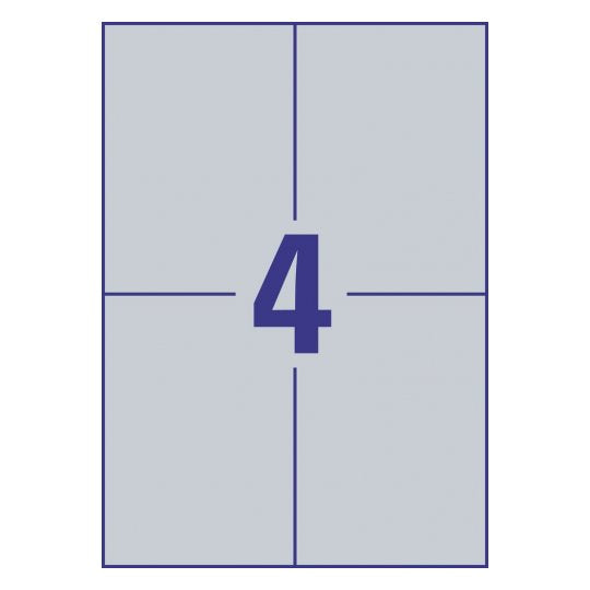 Avery Zweckform – Typenschild-Etiketten L6134-20, 105 mm × 148 mm, silber, 80 Stück (20 Blatt)