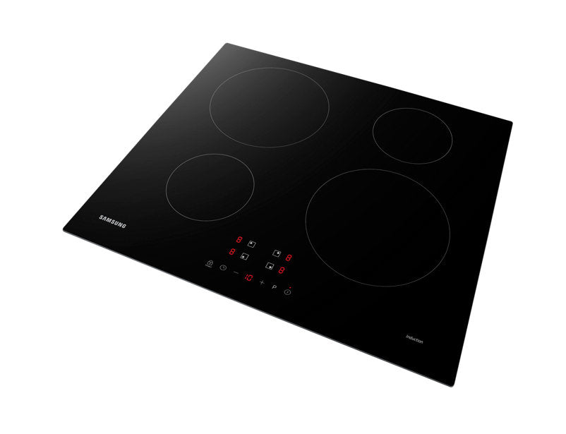 Samsung Einbau-Induktionskochfeld – 59 cm, 4 Kochzonen (2×Ø14 cm, 2×Ø22 cm), 7 kW – Schwarz