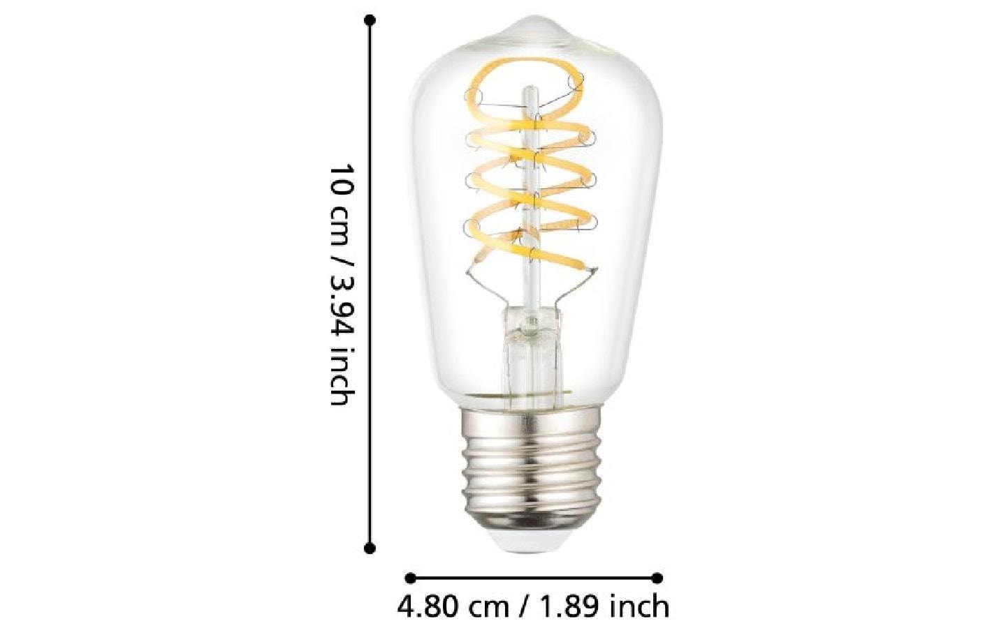 EGLO LED-Leuchtmittel E27 Globus – 806 lm, 7,3 W, Warmweiss 2700 K – IP20 – Transparent, Glas – 1 Stk.