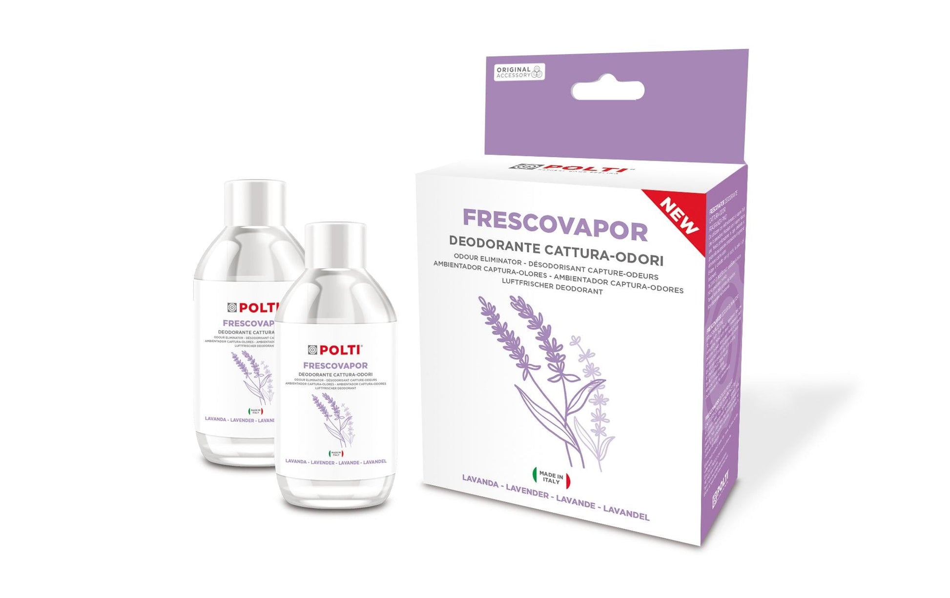 Polti Raumdeo für Dampfbesen – Flüssigkeit, Polti Vaporetto (Smart 120, Smart 100B, Smart 100T, SV660Style, SV650Style, SV620Style, SV450Double, SV440Double, SV420Frescovapor, Smart Airplus, Handy Pure, Diffusion)