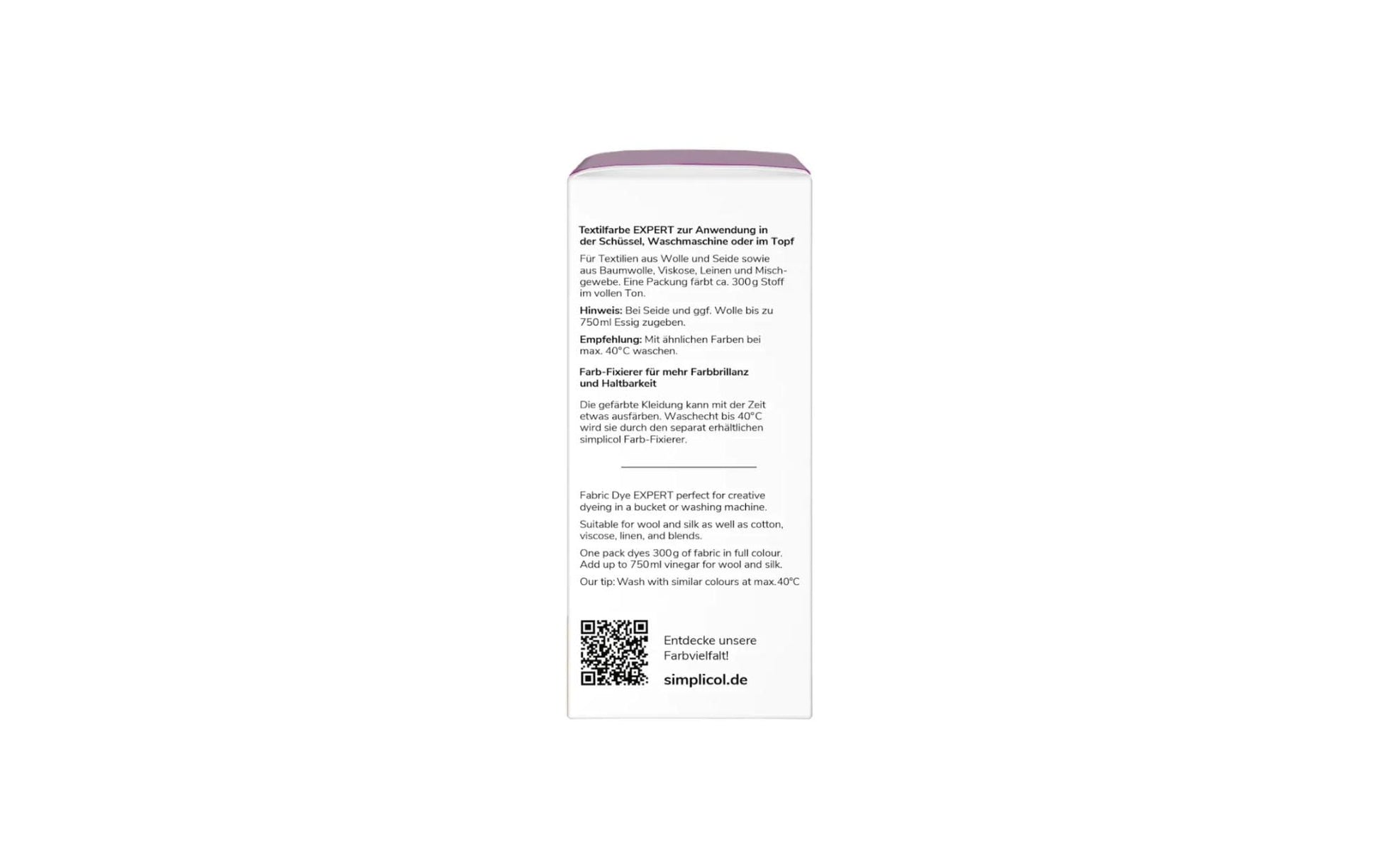 Simplicol Textilfarbe – Flieder-Lila – 150 ml – für Textilien