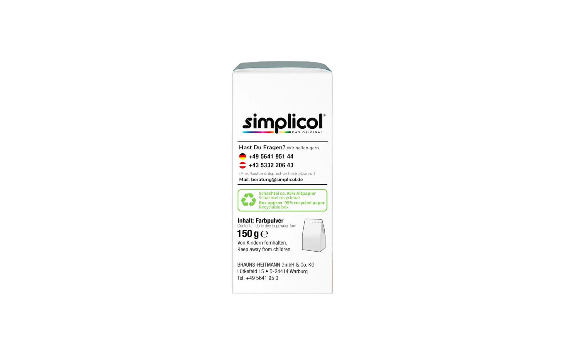 Simplicol Textilfarbe – Efeugrün – 150 ml – für Gewebe