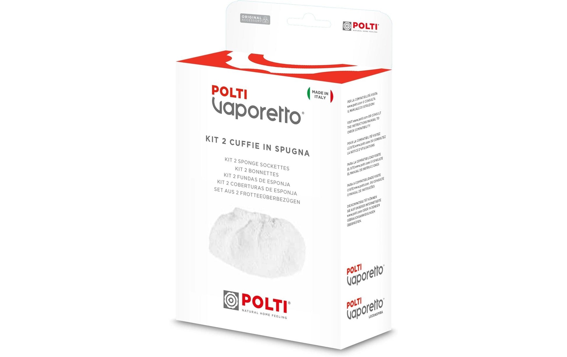Polti Frotteebezüge – für Polti Vaporetto Lecoaspira und Polti Vaporetto – Baumwolle – Weiss – 2 Stk.