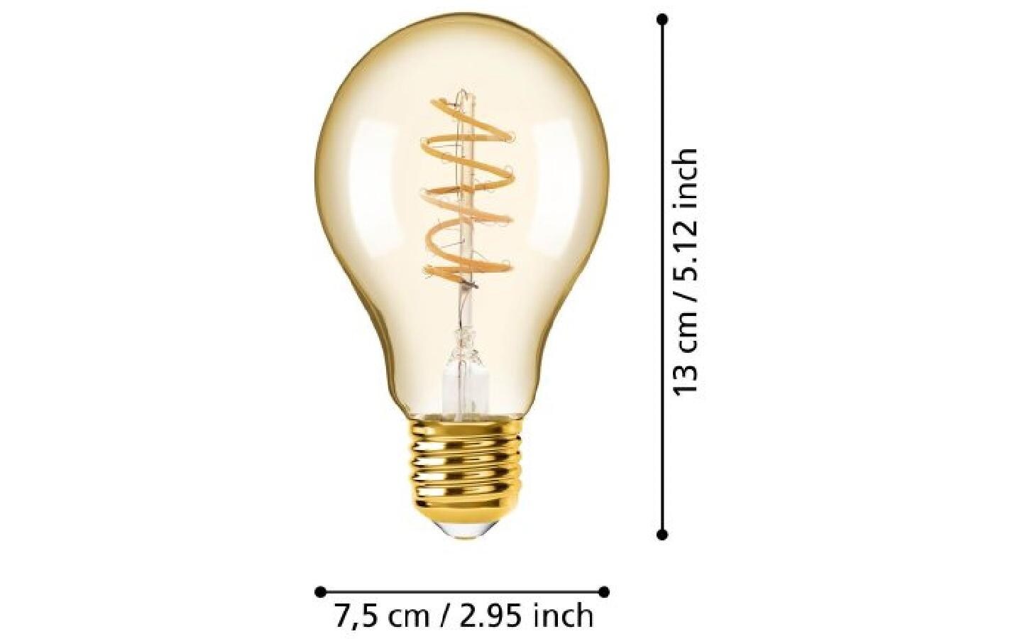 EGLO LED-Leuchtmittel E27 Globus – Warmweiss 2000 K, 245 lm, 4 W, dimmbar – IP20 – 1 Stk. – Glas