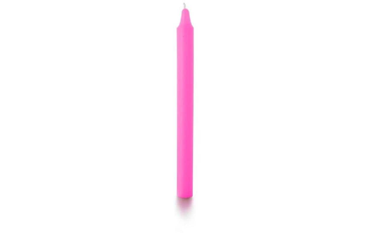 Balthasar Stabkerze – Ø 2,2 × 27,5 cm – Paraffin, Neonpink – 16-teilig
