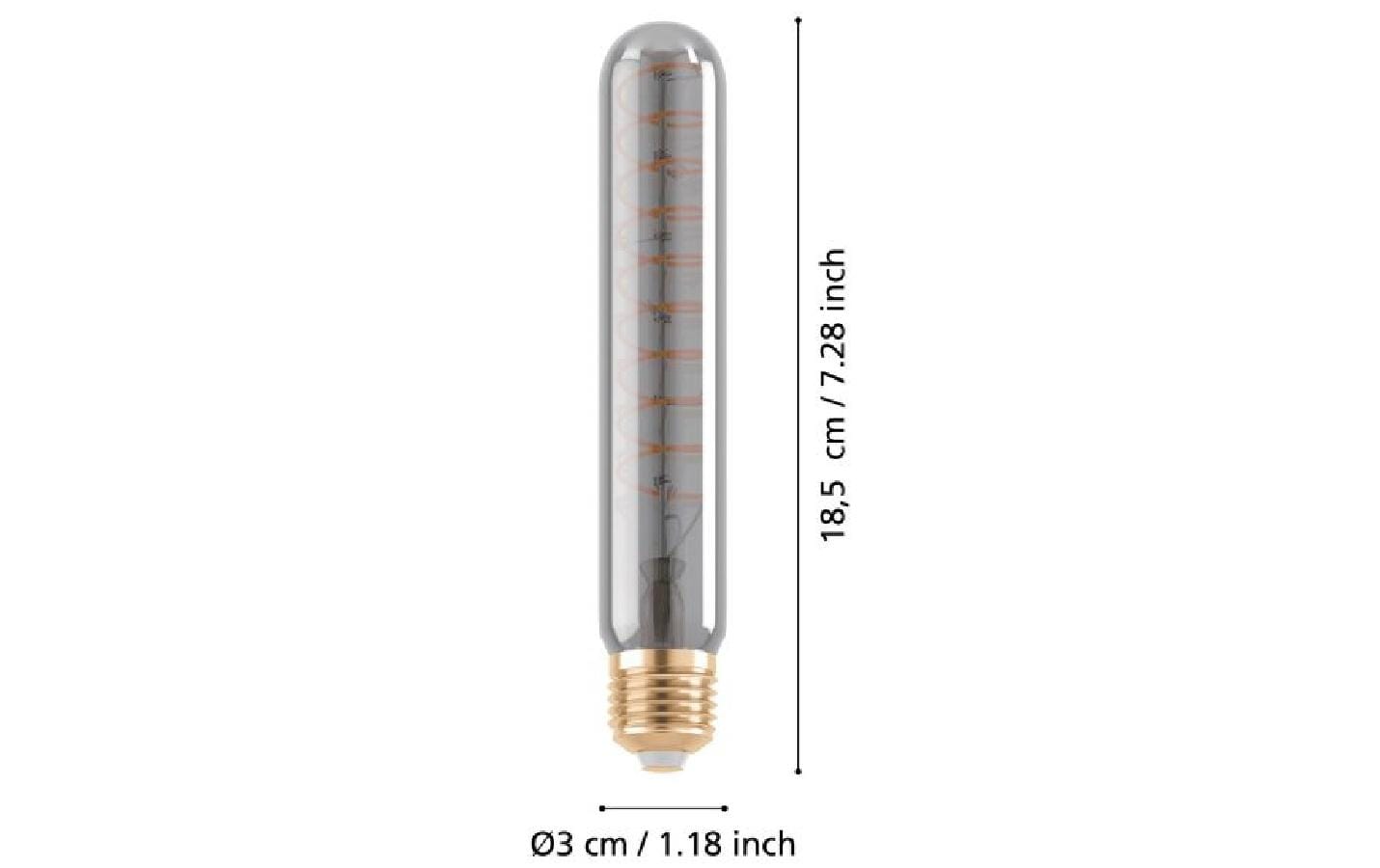 EGLO LED-Leuchtmittel E27 Globus – Warmweiss 1700 K, 4 W – IP20 – 1 Stk., Schwarz/Glas