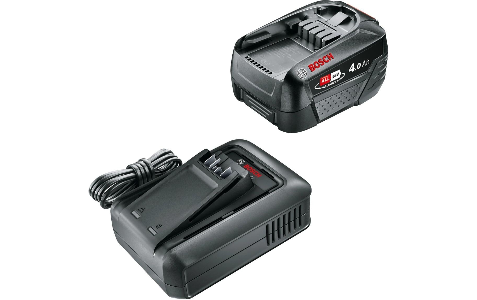 Bosch POWER FOR ALL 18 V Akku 18 V 4,0 Ah – mit Ladegerät AL 18V-44 (72 Wh)