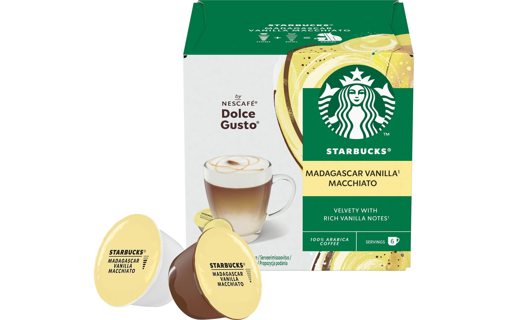 Starbucks Vanilla Macchiato – Kapseln für Dolce Gusto – Latte Macchiato, hell, 12 Kapseln