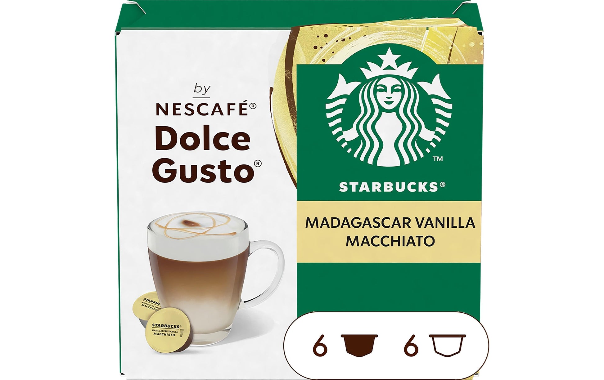Starbucks Vanilla Macchiato – Kapseln für Dolce Gusto – Latte Macchiato, hell, 12 Kapseln