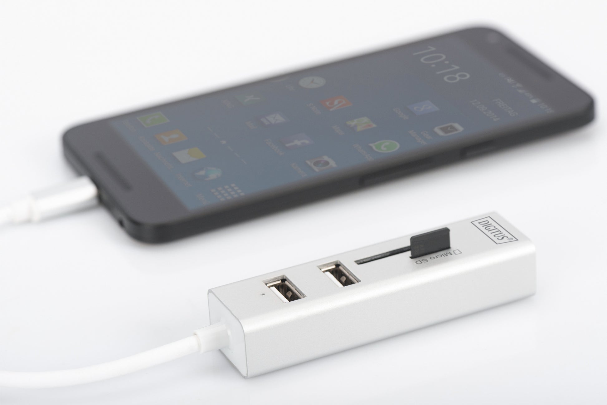 Digitus USB-Hub – USB-C, 3× USB-A, SD/microSD, für Windows/Mac/Android