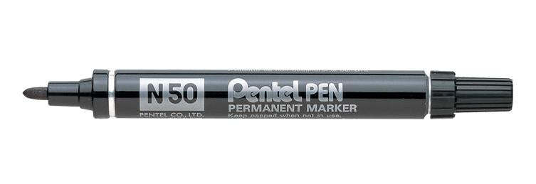 Pentel N 50 Permanentmarker – Rundspitze 2 mm – Schwarz