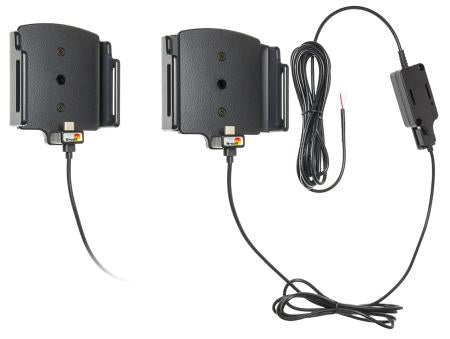 Brodit Auto-Halterung, Schraubbefestigung, mit Ladefunktion, QC 2.0 – für Smartphones 7,5–8,9 cm – Schwarz
