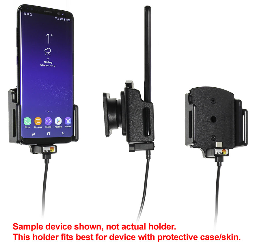 Brodit 527844 Kfz-Ladehalterung – Schraubbefestigung – für Smartphones 7,5–8,9 cm Breite – Schwarz