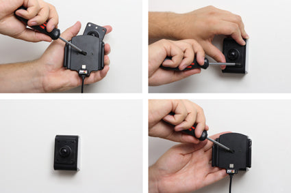 Brodit Aktive Halterung mit Zigarettenanzünder-Stecker – Auto-Ladegerät – Zigarettenanzünder/USB, für Handy/Smartphone – Schwarz