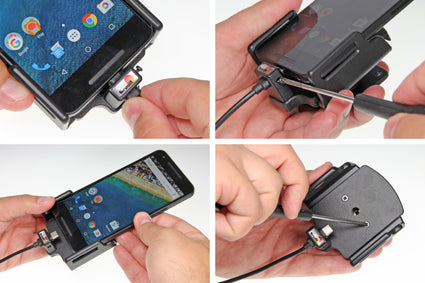 Brodit Aktive Halterung mit Zigarettenanzünder-Stecker – Auto-Ladegerät – Zigarettenanzünder/USB, für Handy/Smartphone – Schwarz