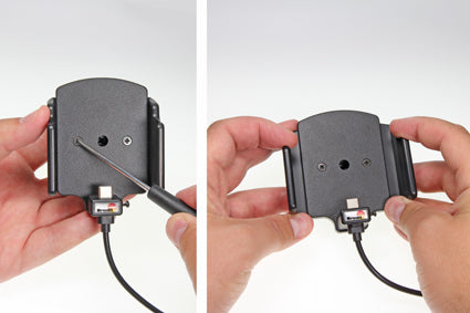 Brodit Aktive Halterung mit Zigarettenanzünder-Stecker – Auto-Ladegerät – Zigarettenanzünder/USB, für Handy/Smartphone – Schwarz