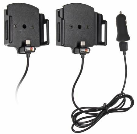 Brodit Aktive Halterung mit Zigarettenanzünder-Stecker – Auto-Ladegerät – Zigarettenanzünder/USB, für Handy/Smartphone – Schwarz