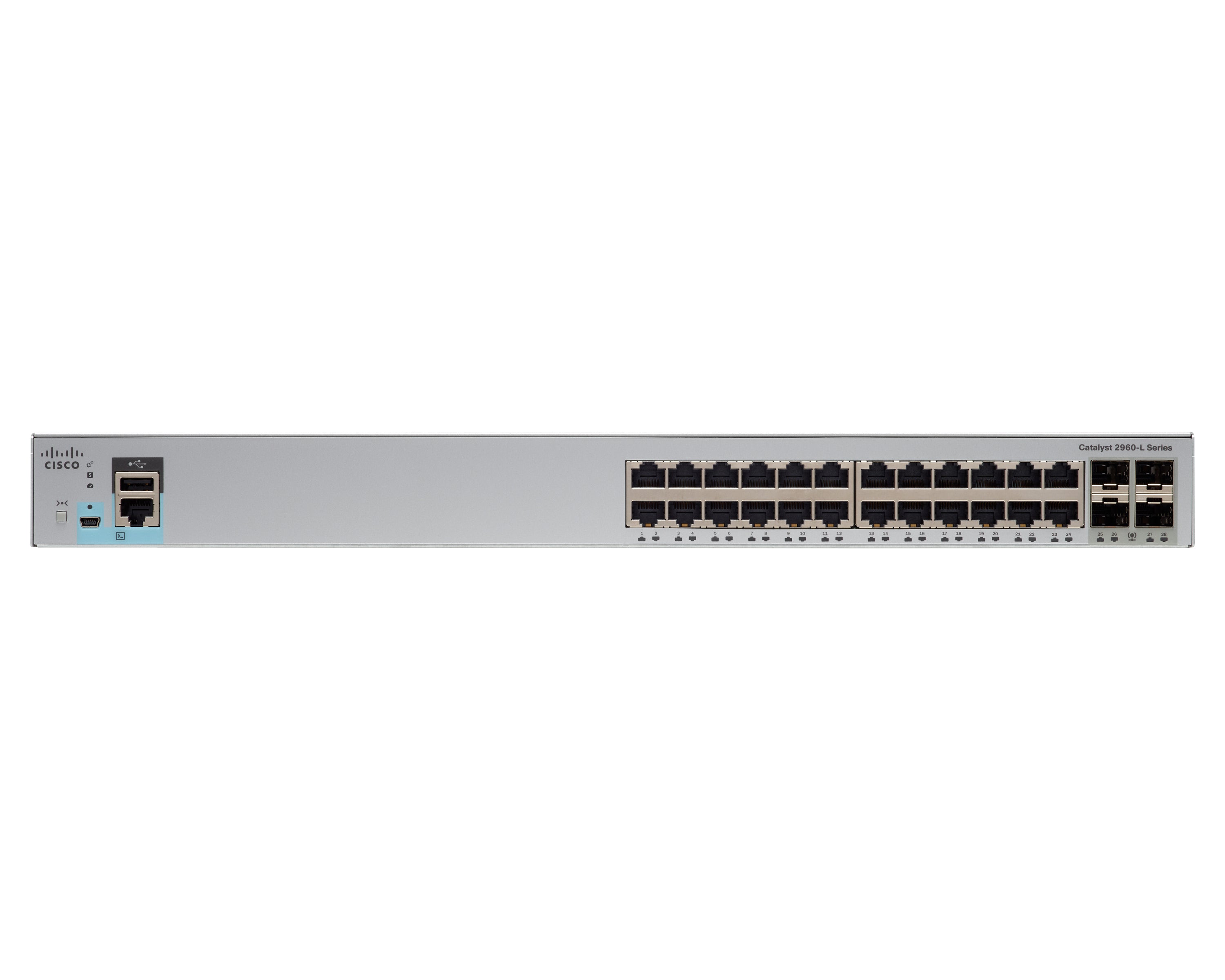 Cisco Catalyst C2960L24TSLL – Verwalteter L2 Switch – 24× 1G, 4× SFP, 19", 1U