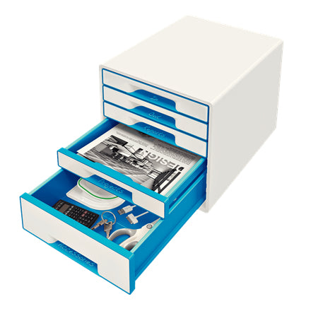 Leitz Wow Cube Aufbewahrungsbox – Blau, Weiss, Gummi