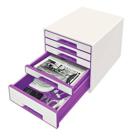 Leitz Wow Cube Aufbewahrungsbox – violett, weiss, Gummi