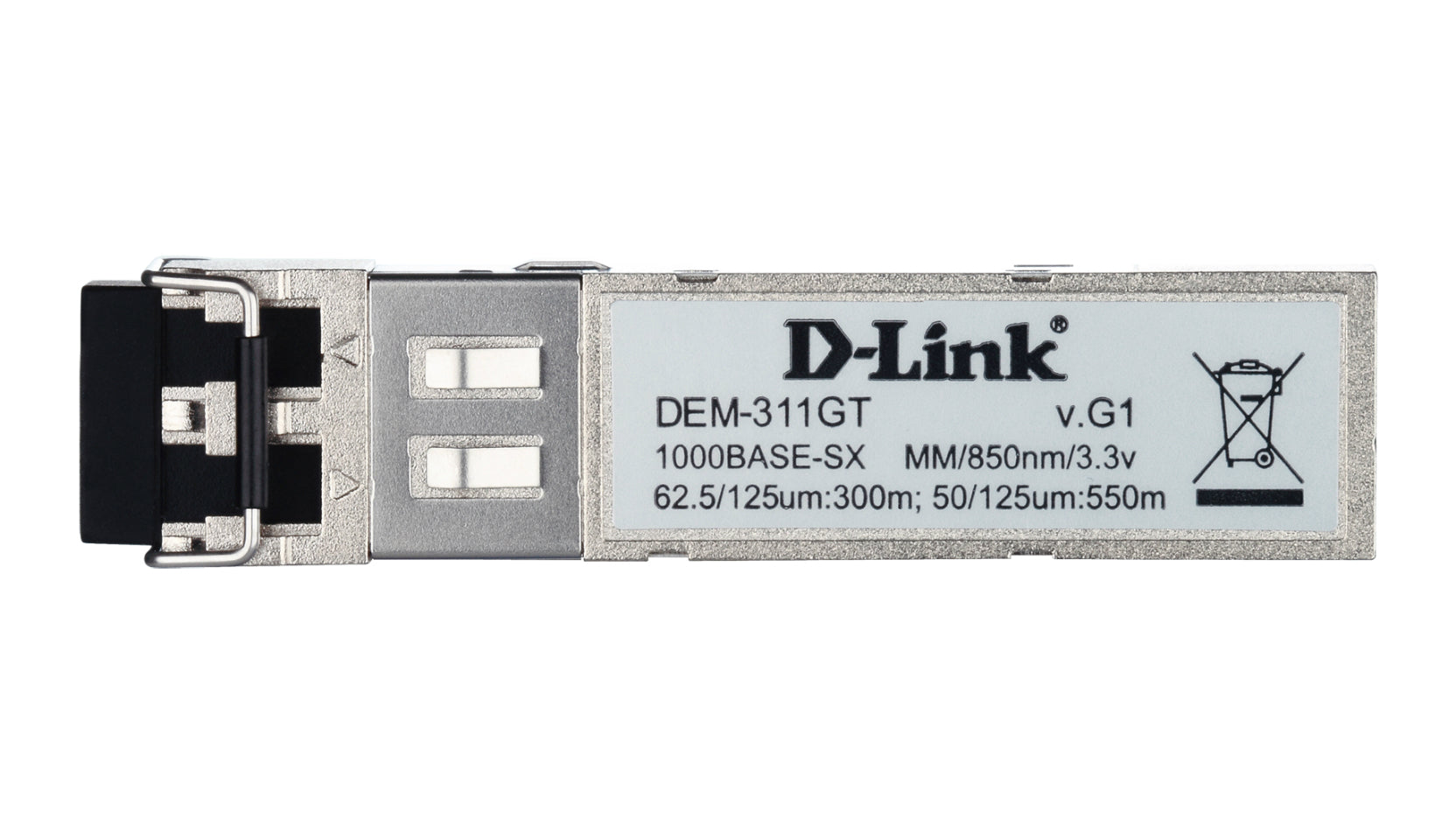 D-Link DEM-311GT – SFP-Transceiver – 1 Gbit/s, MM (LC), 850 nm, bis 550 m, metallisch
