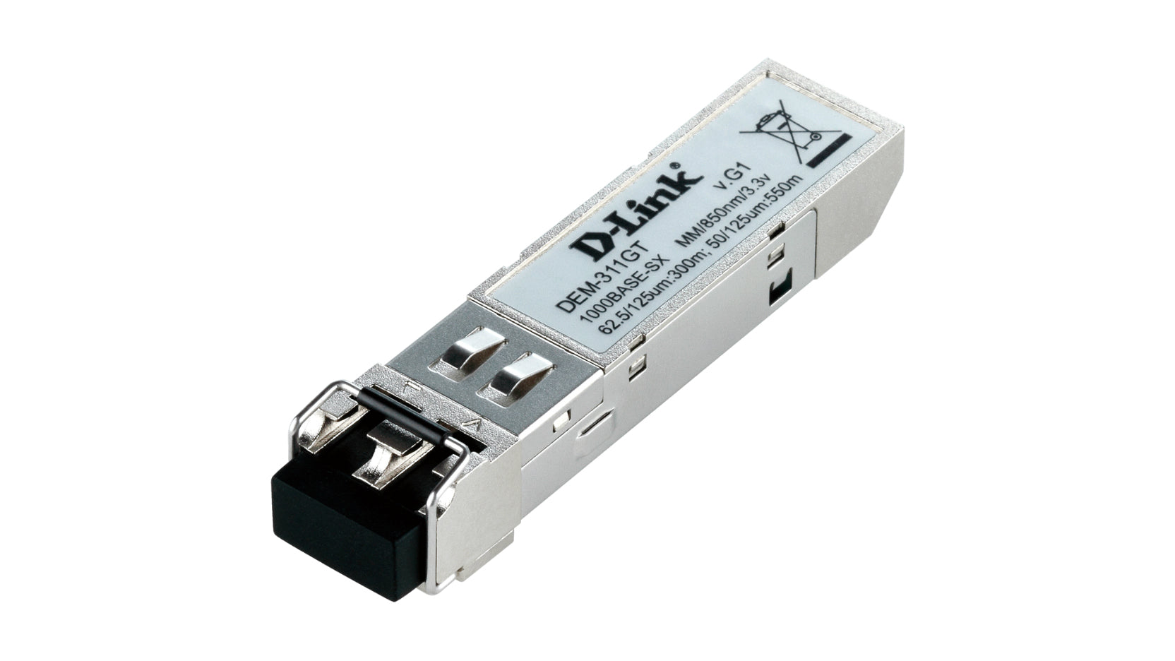 D-Link DEM-311GT – SFP-Transceiver – 1 Gbit/s, MM (LC), 850 nm, bis 550 m, metallisch