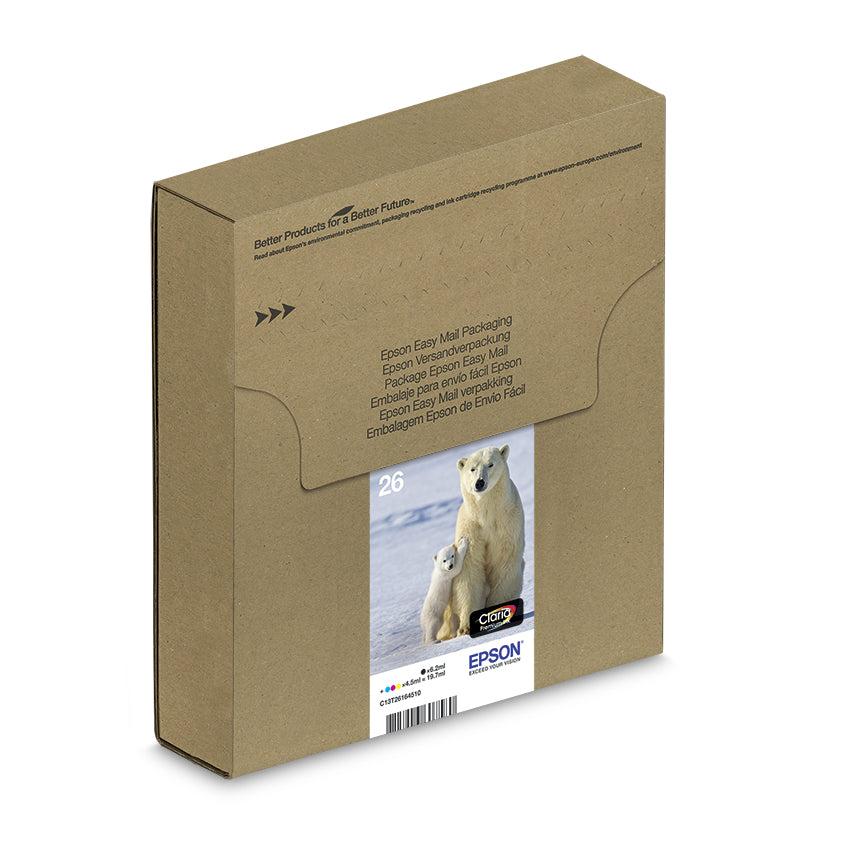 Epson 26 Tintenpatronen-Multipack, Schwarz/Cyan/Magenta/Gelb (Original)
