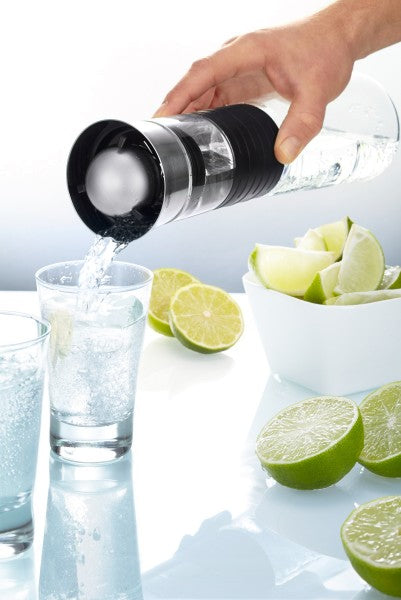 GEFU Karaffe CASCADA – 1 l, Ø 9 cm, H 30,3 cm, Glas, Transparent, mit Deckel, spülmaschinenfest, hitzebeständig