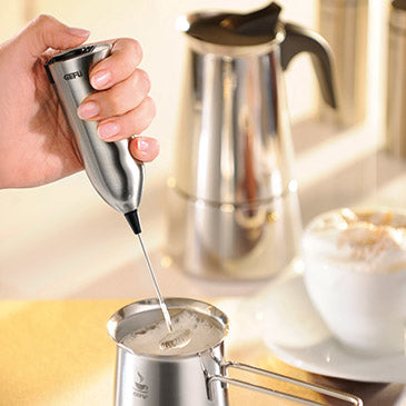 GEFU Milchschäumer-Stab MARCELLO – 2×AA, 16'000 U/min – silber
