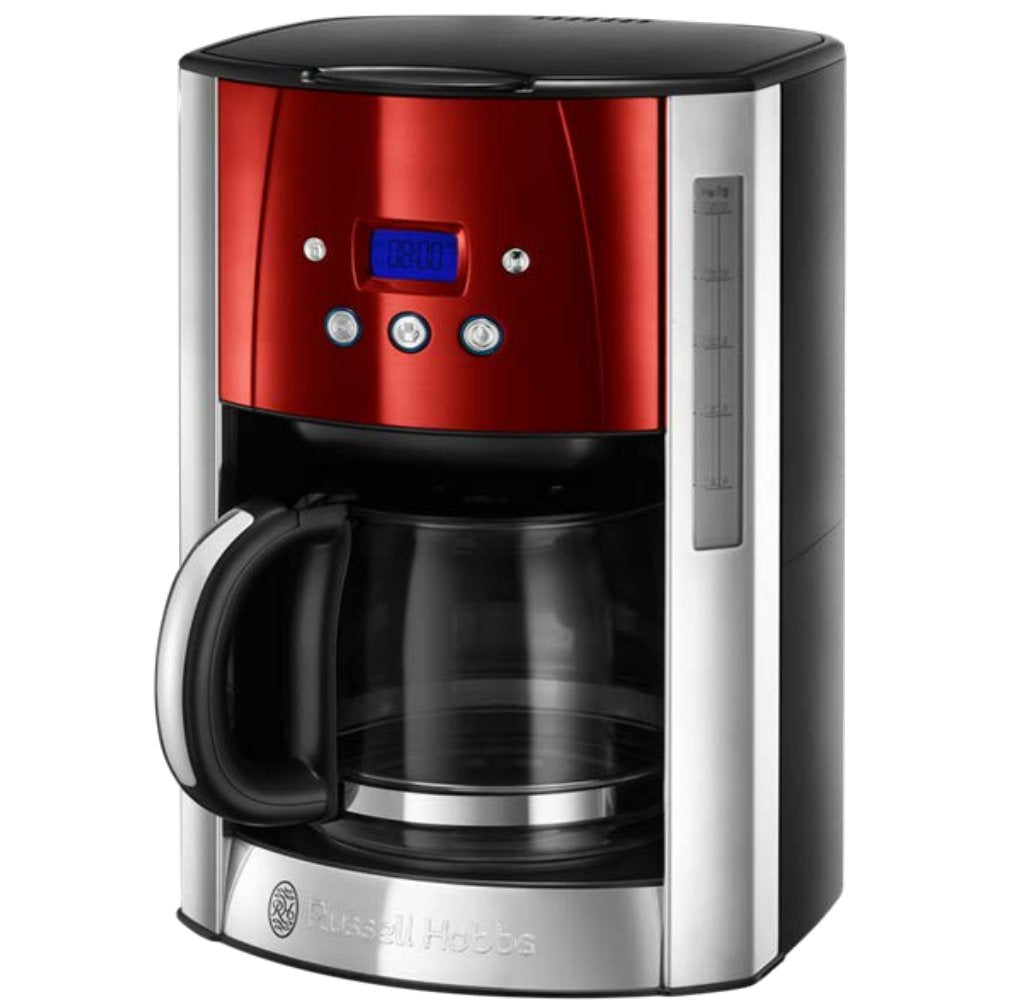 Russell Hobbs Luna Solar Filterkaffeemaschine – 12 Tassen, 1,5 l, Karaffe, Rot