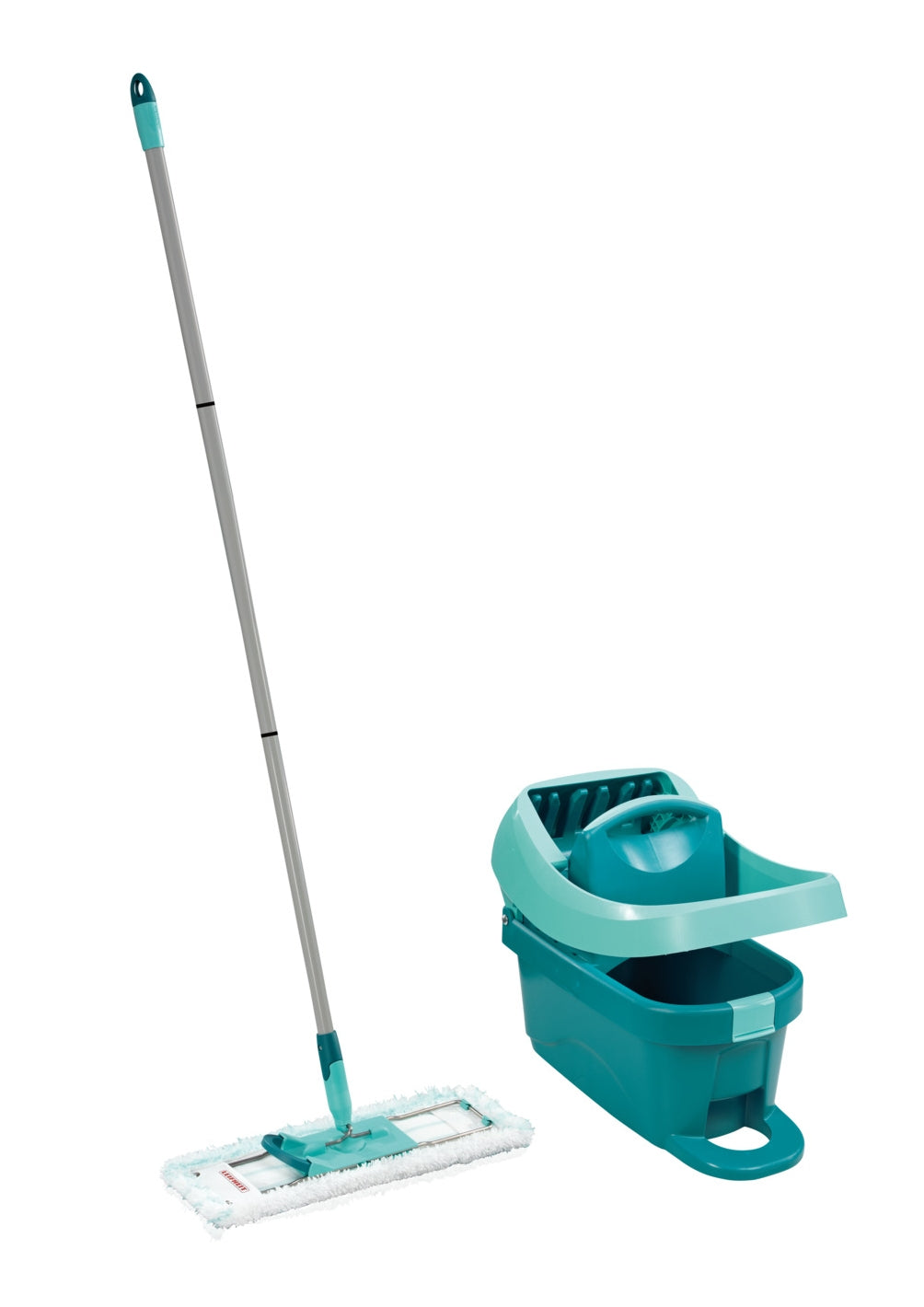 Leifheit Profi XL – Bodenwischer-Set – Wischbreite 42 cm, Teleskopstiel, Polyester (PES), Silber