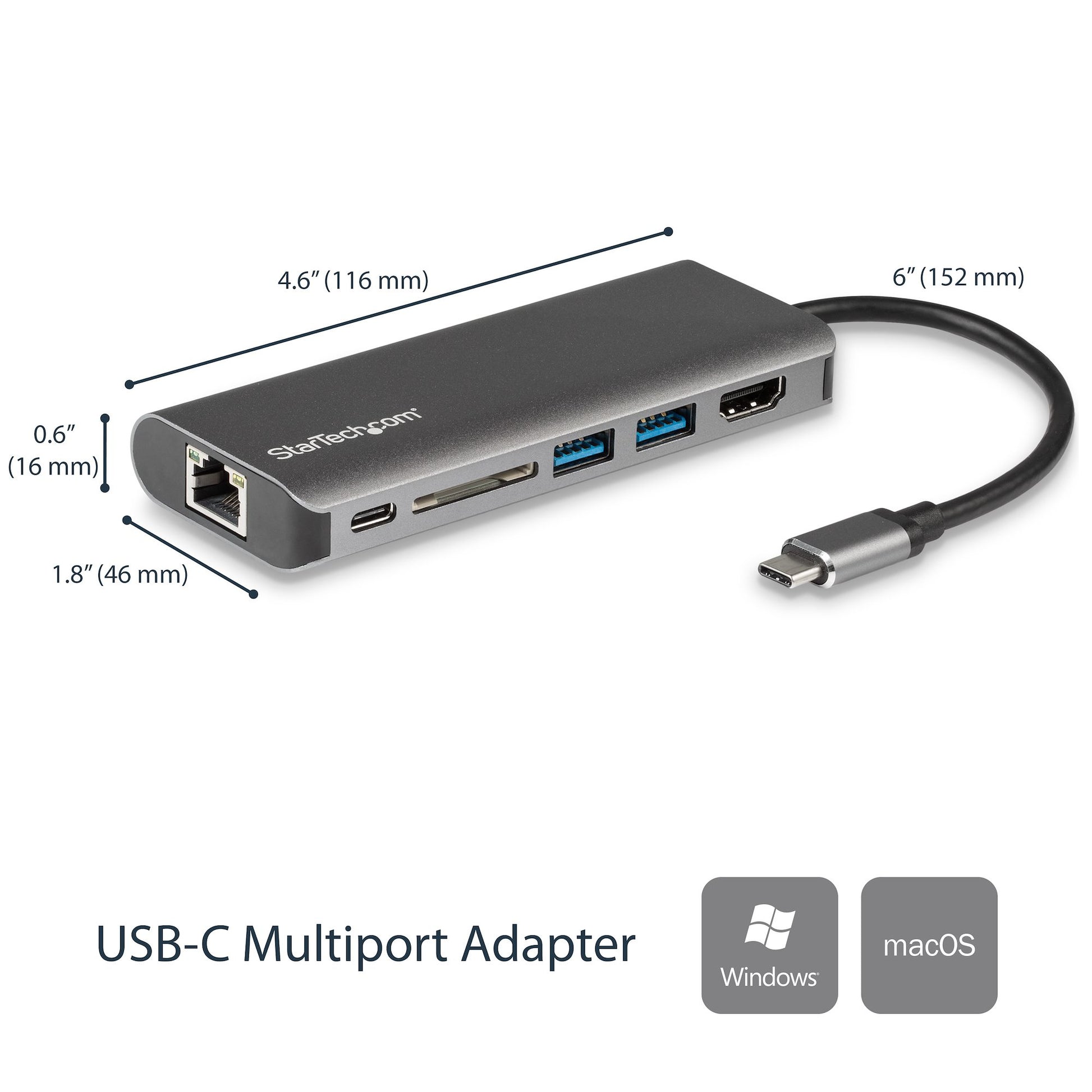 StarTech.com DKT30CHSDPD1 Multiport-Adapter – USB-C, 1× HDMI, 60 W PD, GbE, für Windows/Mac/ChromeOS