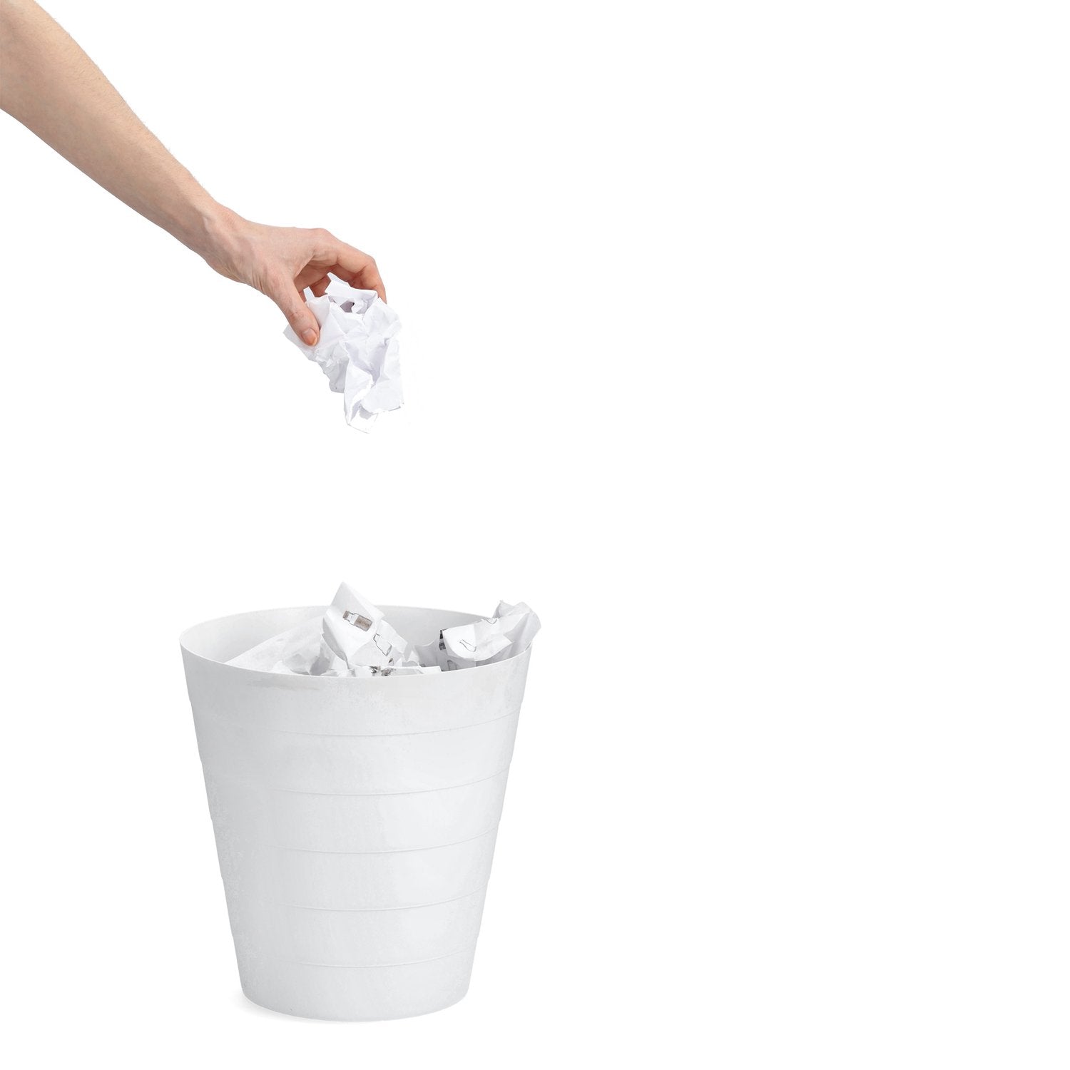 Zeller Present Papierkorb 18107 – 13,5 l – Kunststoff (PP), rund – weiss