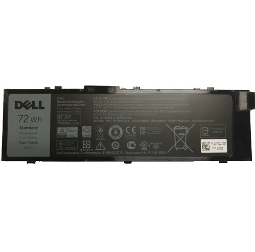 DELL Notebook-Akku – für Dell Precision Mobile Workstation 7510, 7710 – 72 Wh, 6 Zellen – Schwarz