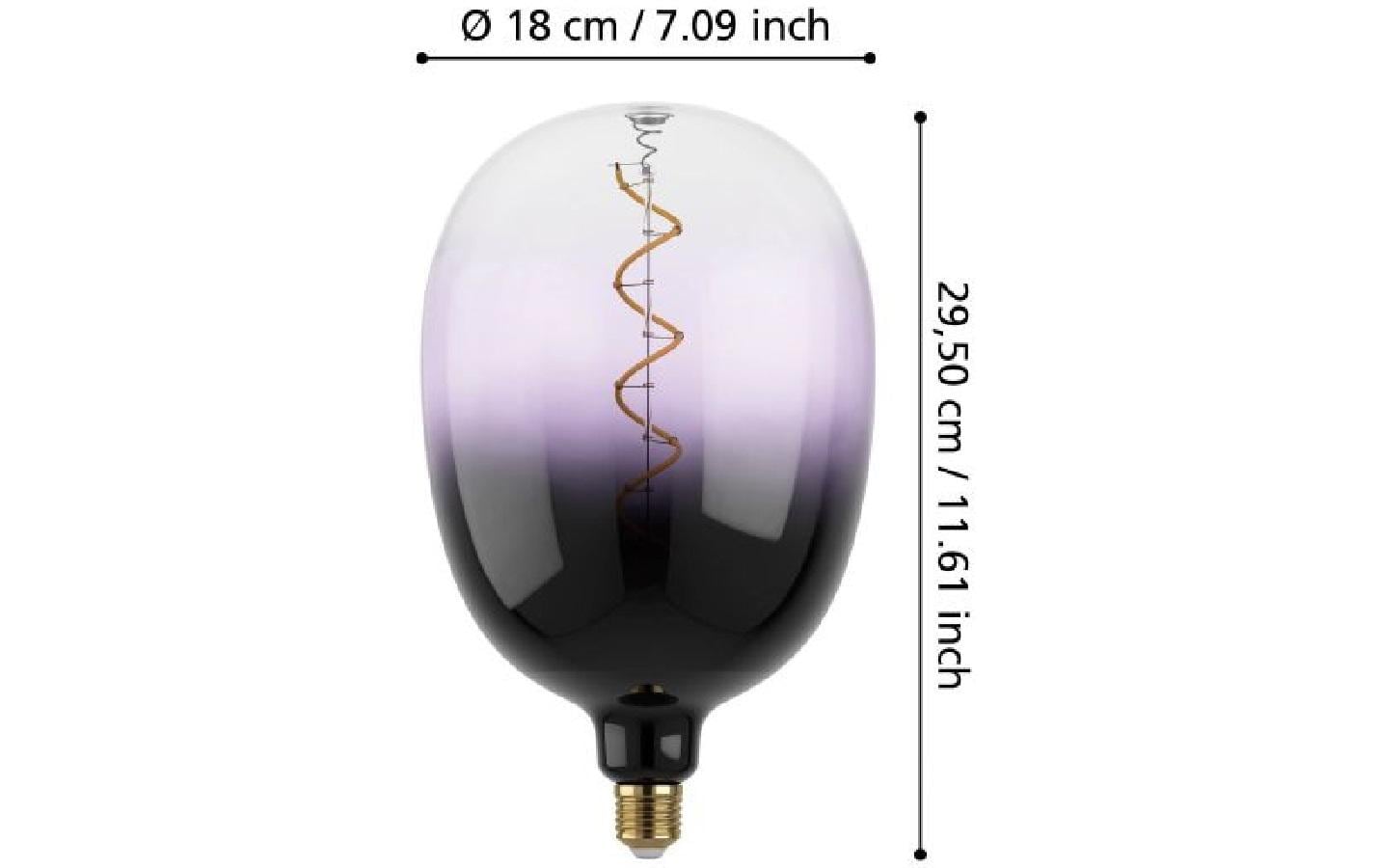 EGLO LED-Leuchtmittel Kugelform E27 – 4 W dimmbar, 85 lm, 1800 K Warmweiss, 300°, Violett