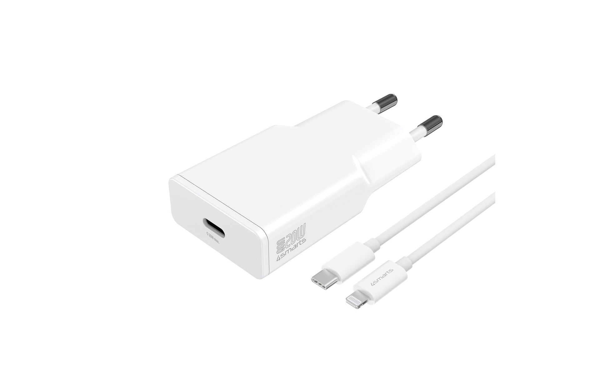 4smarts PDPlug Slim USB-Ladegerät 20 W – USB-C×1 – PD 3.0, PPS, QC 3.0, GaN – EU-Stecker (Typ C)