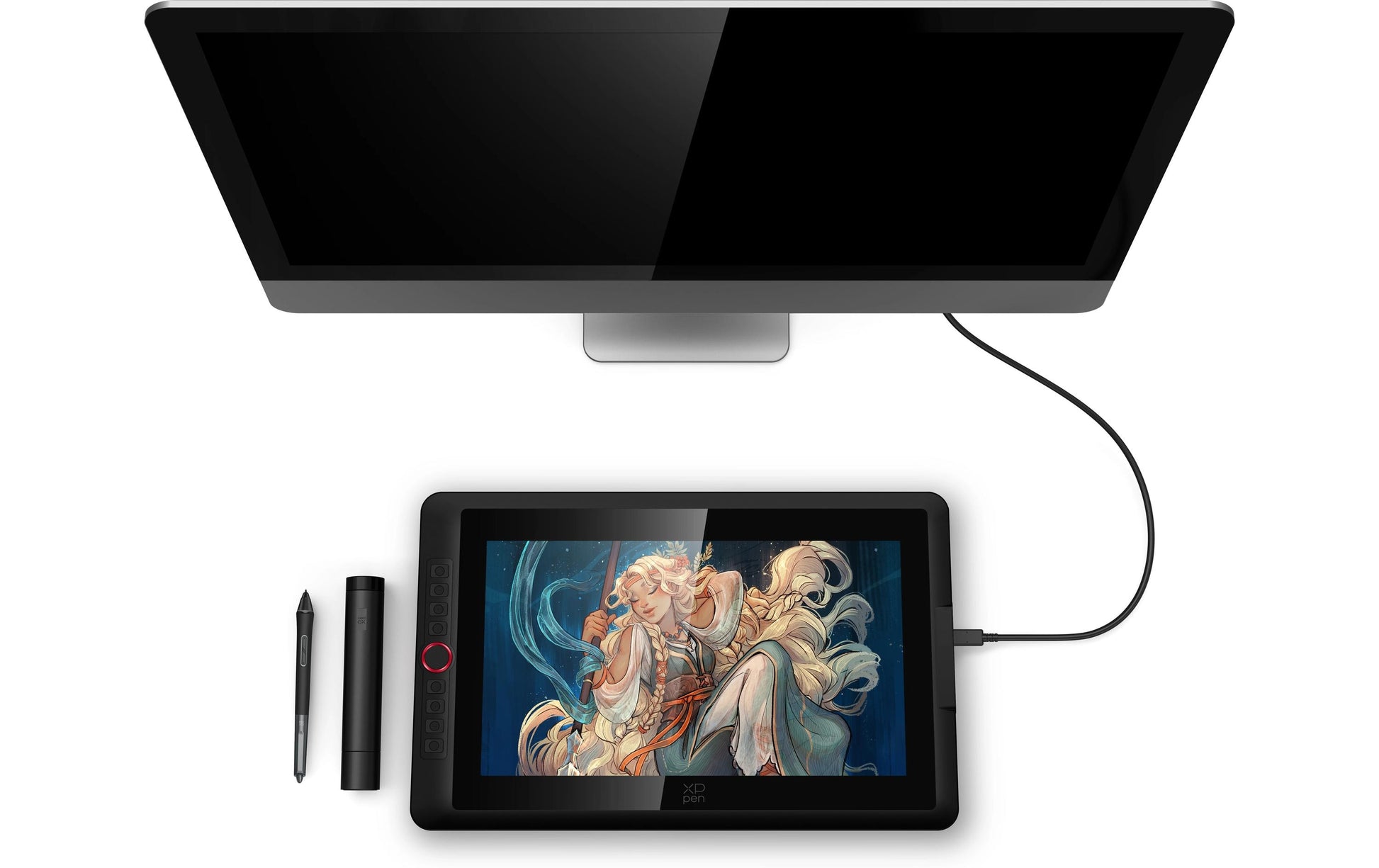 XPPen XP-PEN – Stiftdisplay Artist Pro 15.6 V2, schwarz, für Windows, macOS, Android und mehr