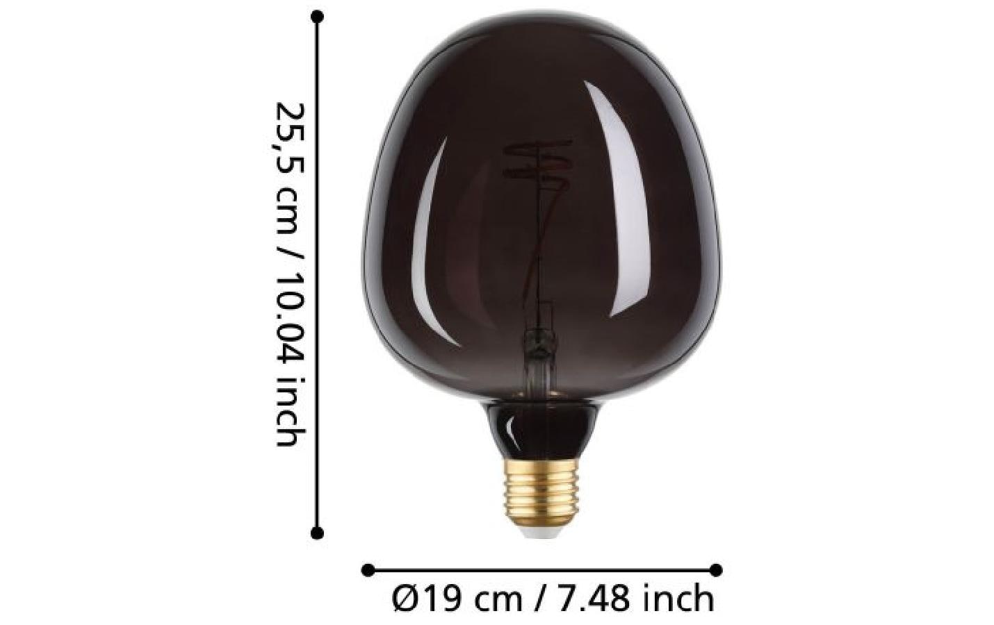 EGLO LED-Leuchtmittel Kugelform E27 – 4 W dimmbar, 40 lm, 2000 K warmweiss, 120°, schwarz