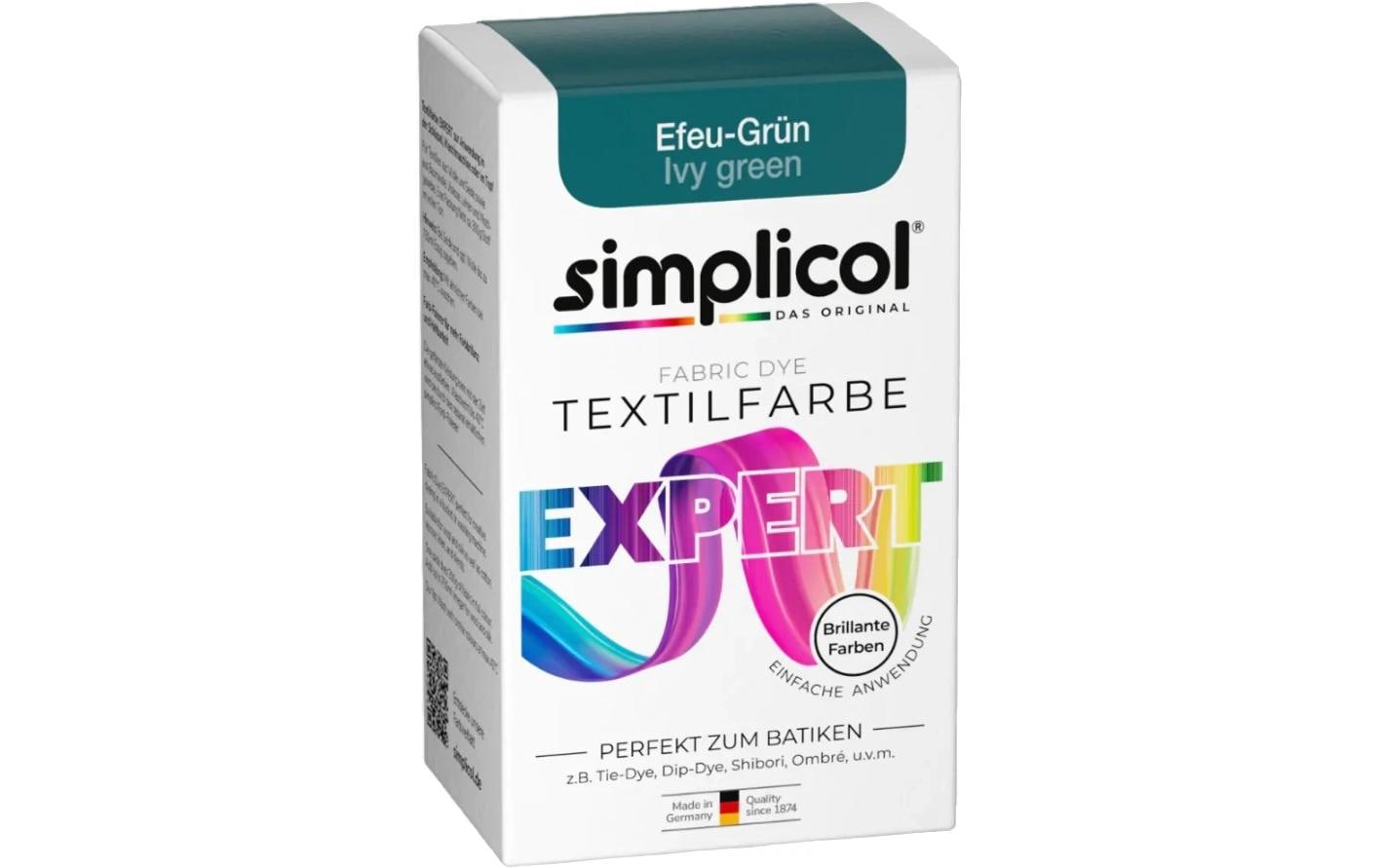 Simplicol Textilfarbe – Efeugrün – 150 ml – für Gewebe