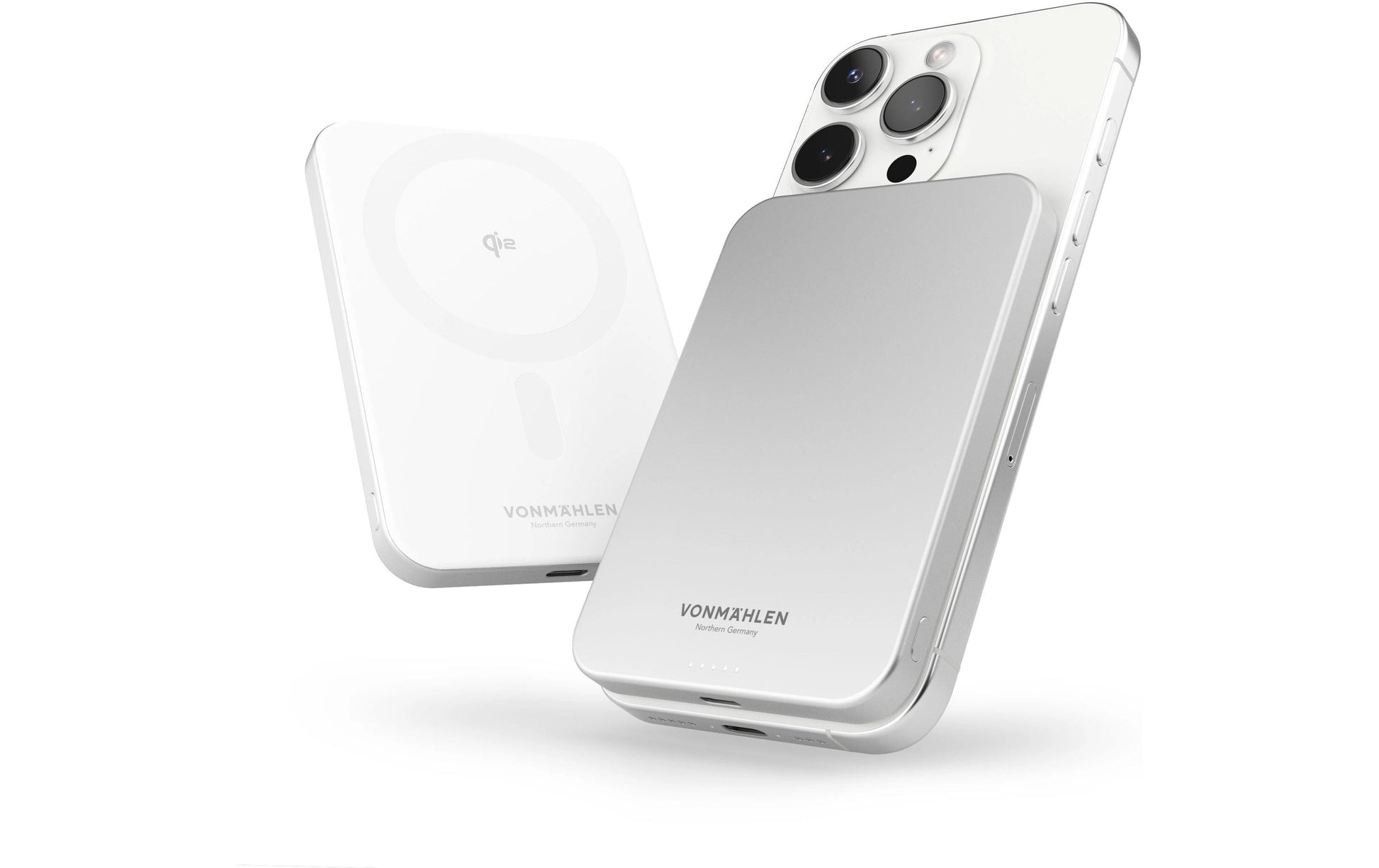 Vonmählen MagSafe Powerbank 5000 mAh, PD 15 W, 1× USB-C, für iPhone (MagSafe), Weiss