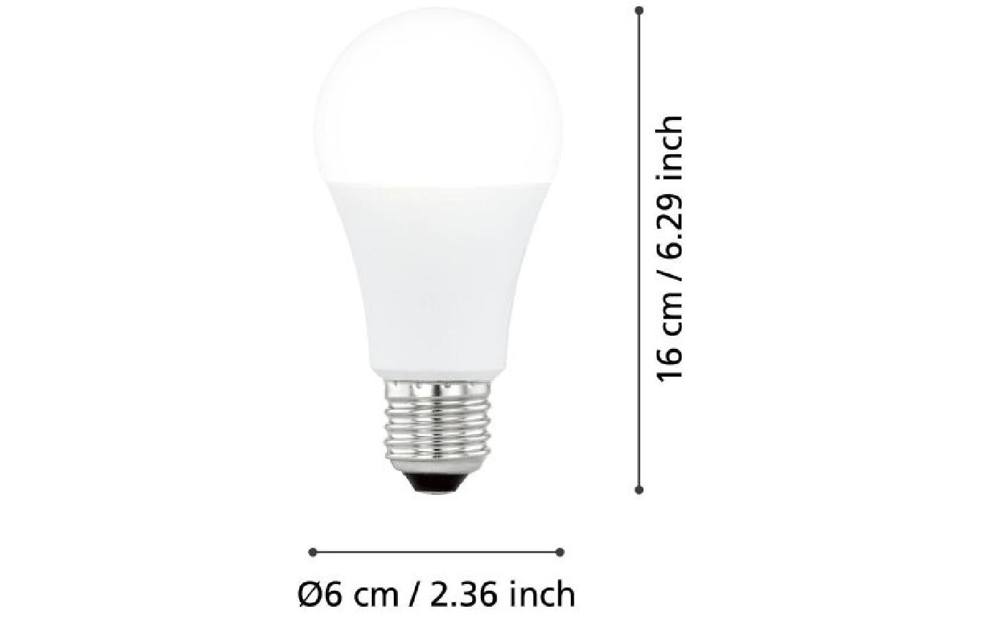 EGLO LED-Leuchtmittel E27 A-Form – Warmweiss 2700 K, 830 lm, 9 W – IP20 – 1 Stk., Kunststoff