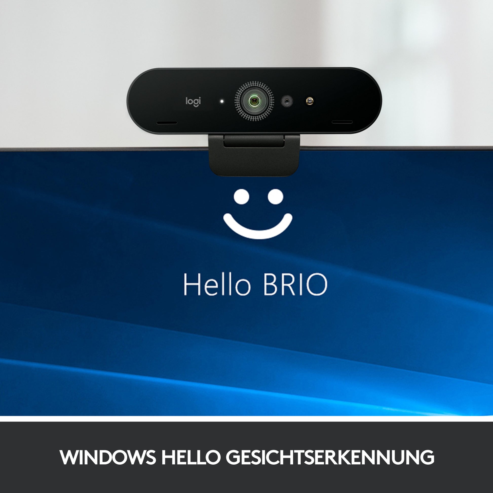 Logitech BRIO STREAM 4K Webcam – Full HD, 90 fps, USB, Autofokus, 90°, Schwarz, für Windows (Windows Hello)