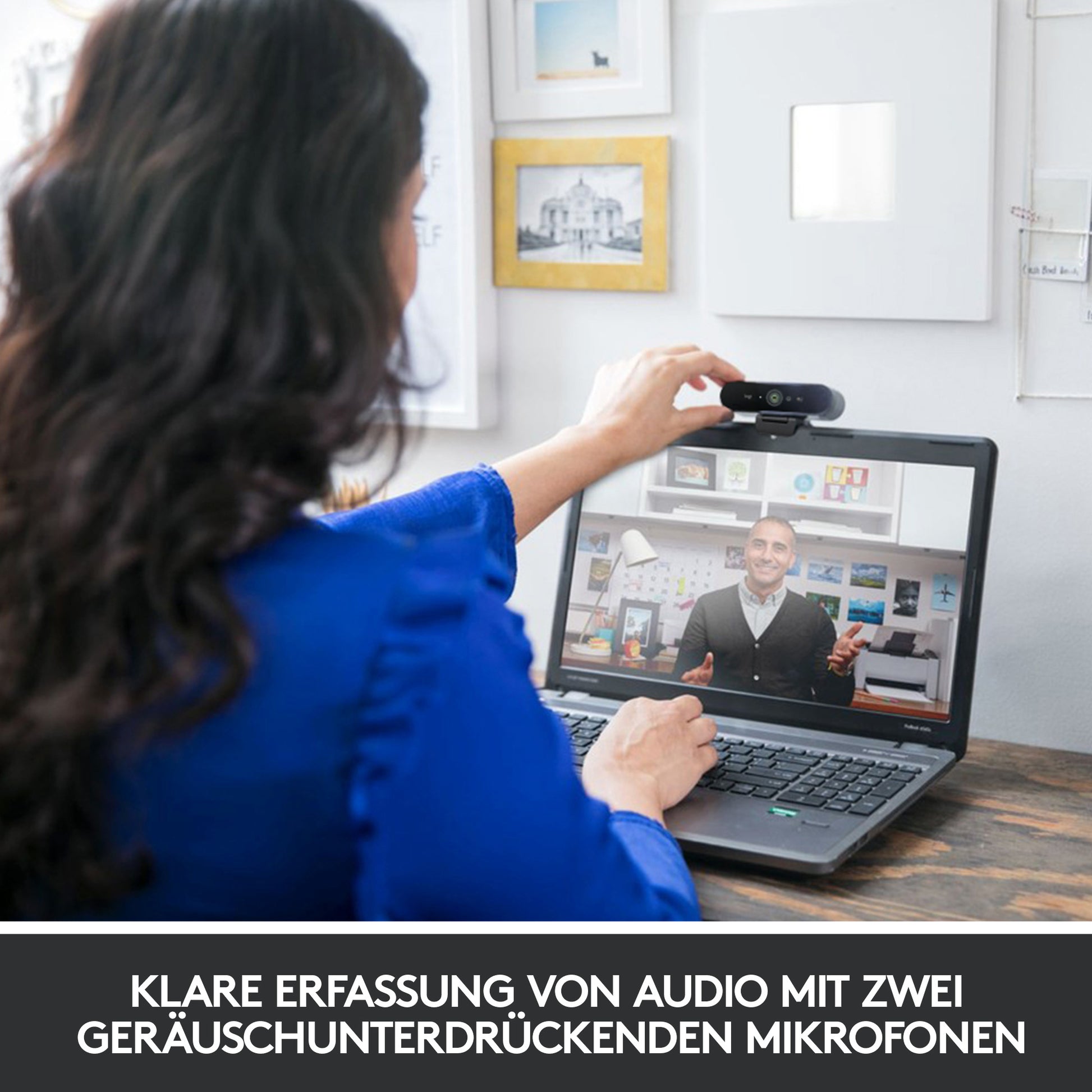 Logitech BRIO STREAM 4K Webcam – Full HD, 90 fps, USB, Autofokus, 90°, Schwarz, für Windows (Windows Hello)