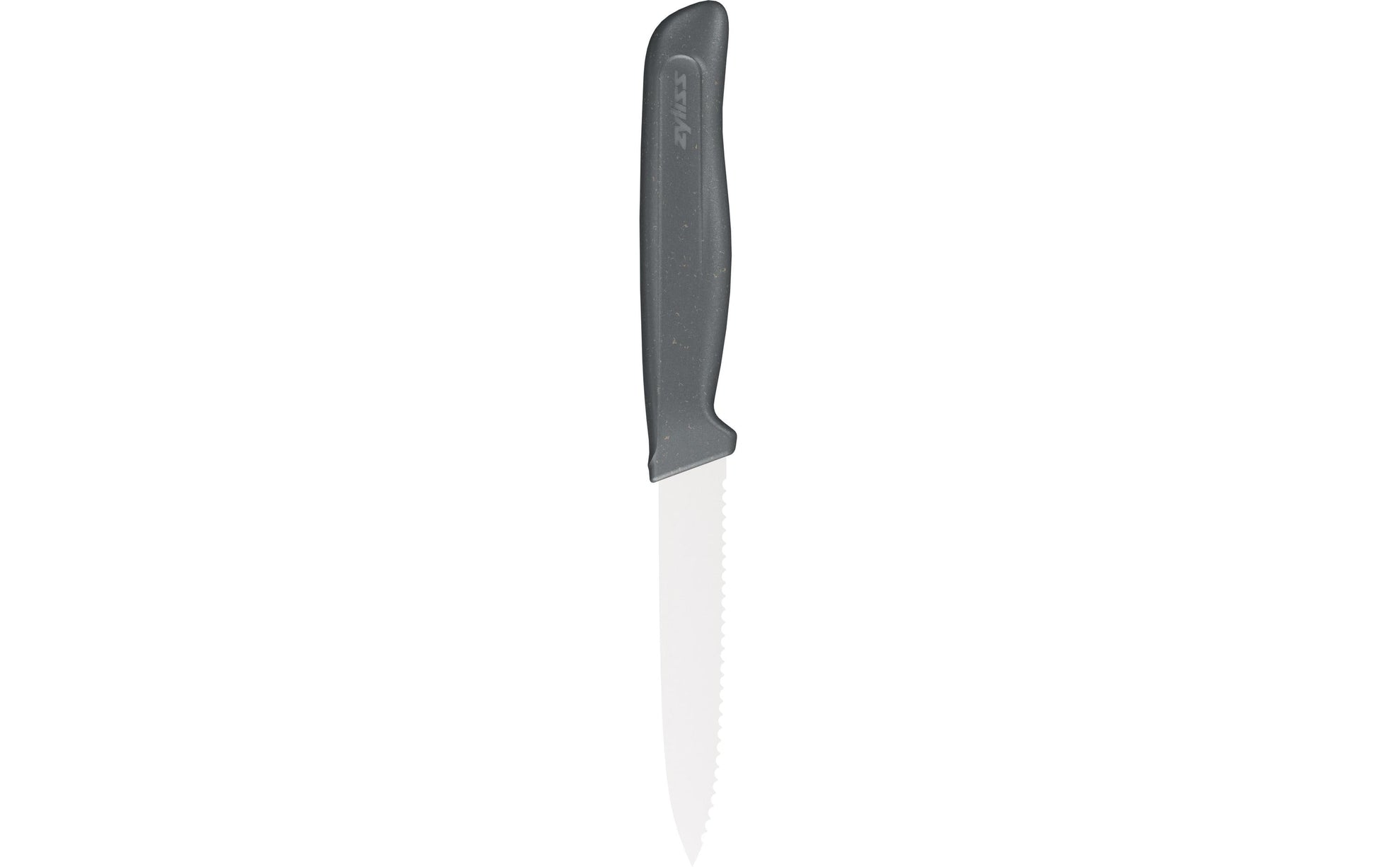 Zyliss Schälmesser 10 cm, Edelstahlklinge, Wellenschliff, Kunststoffgriff grau