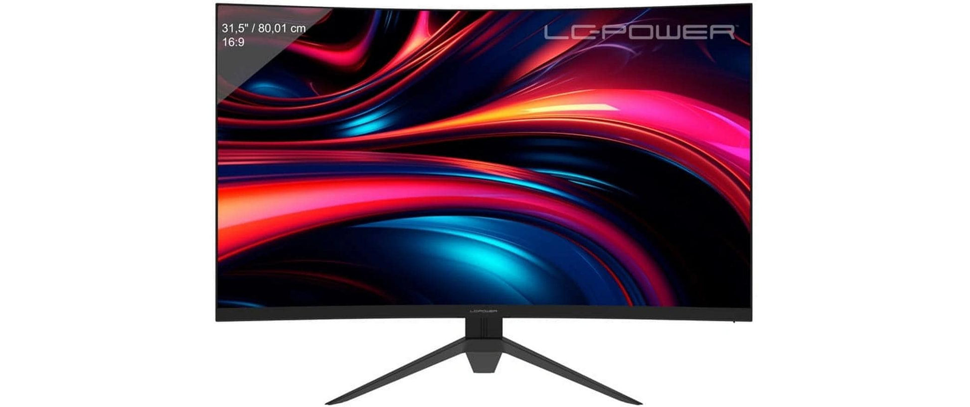 LC-Power LC-M32QC – Monitor, 31,5", VA, 180 Hz, 300 cd/m², Gebogen, FreeSync Premium, VESA 100 × 100, Schwarz