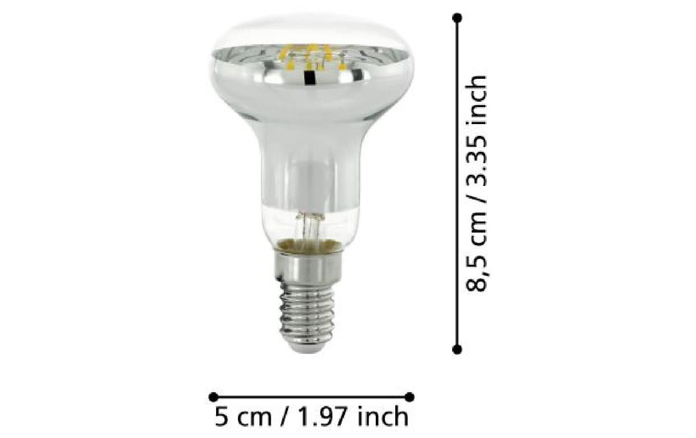 EGLO LED-Leuchtmittel E14 Spezialform – Warmweiss 2700 K, 350 lm, 4 W, dimmbar – IP20 – 1 Stk. – Transparent