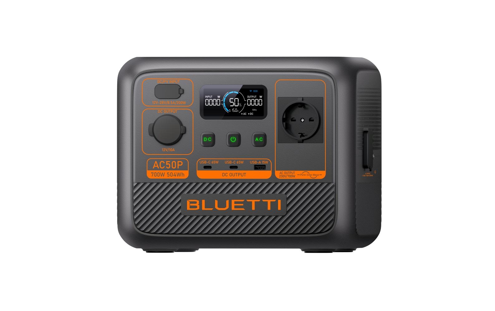 Bluetti AC50P – Powerstation – 504 Wh, 700 W, LiFePO4