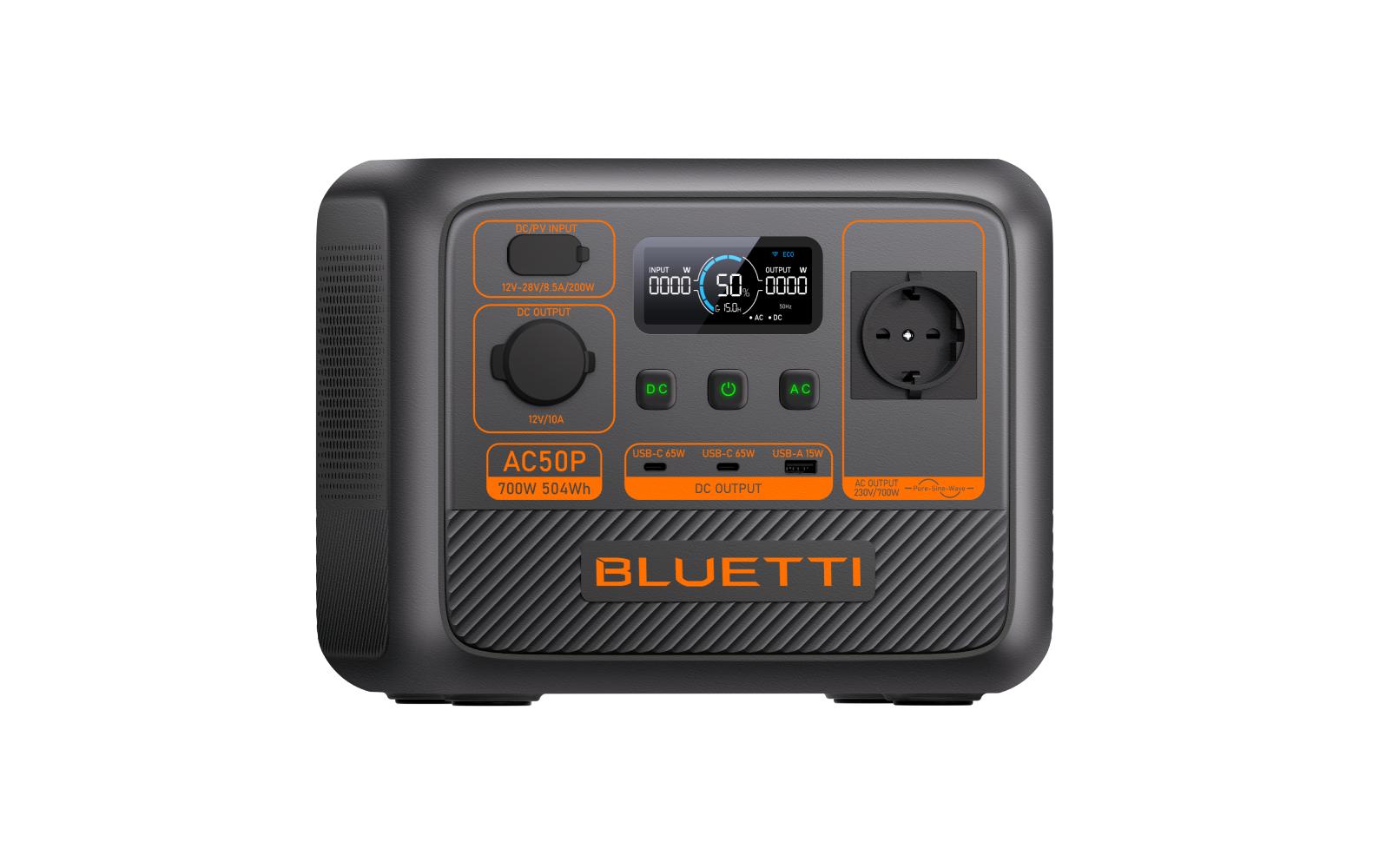 Bluetti AC50P – Powerstation – 504 Wh, 700 W, LiFePO4